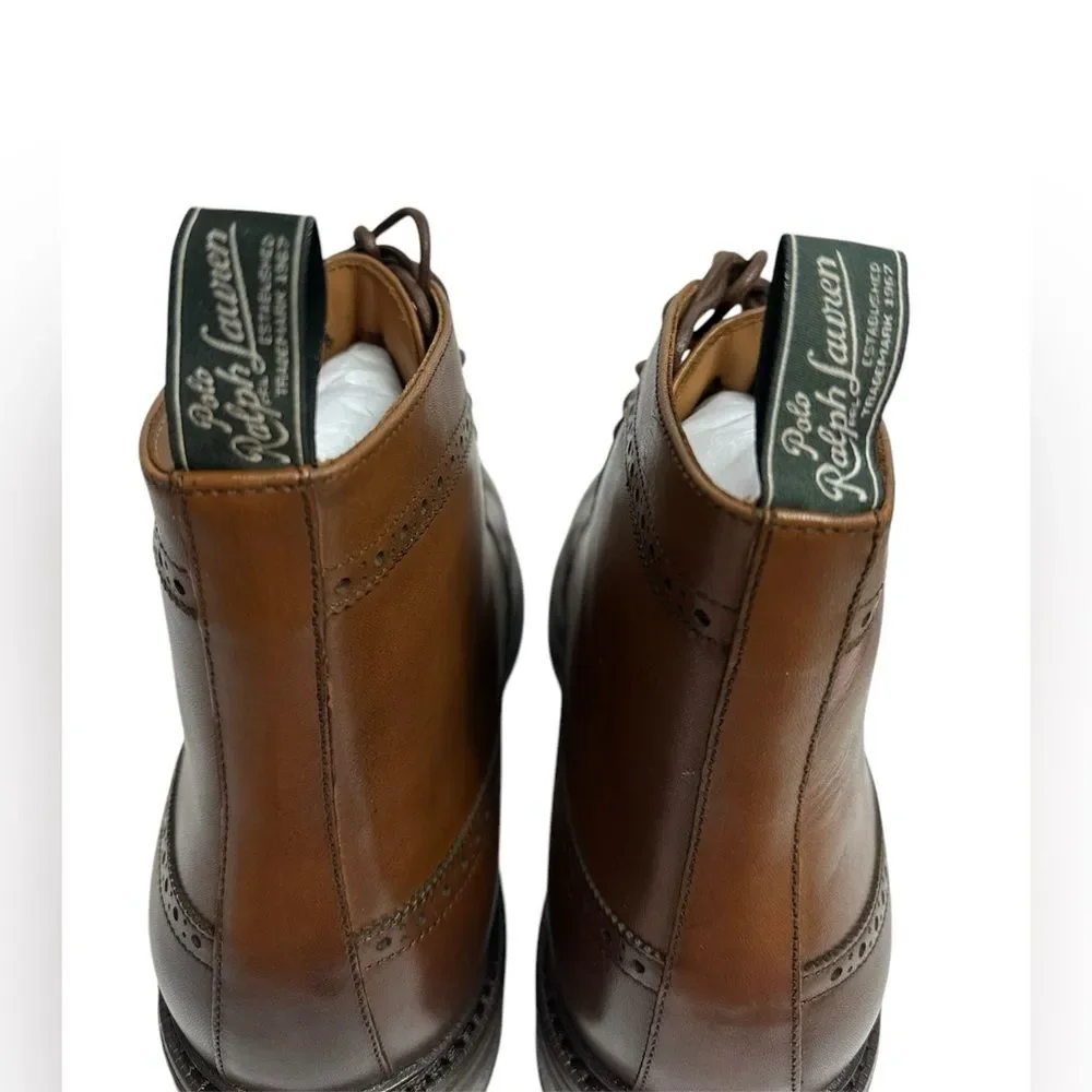 Polo Ralph Lauren Men's Asher Leather‎ Wingtip Boots, SIZE 11